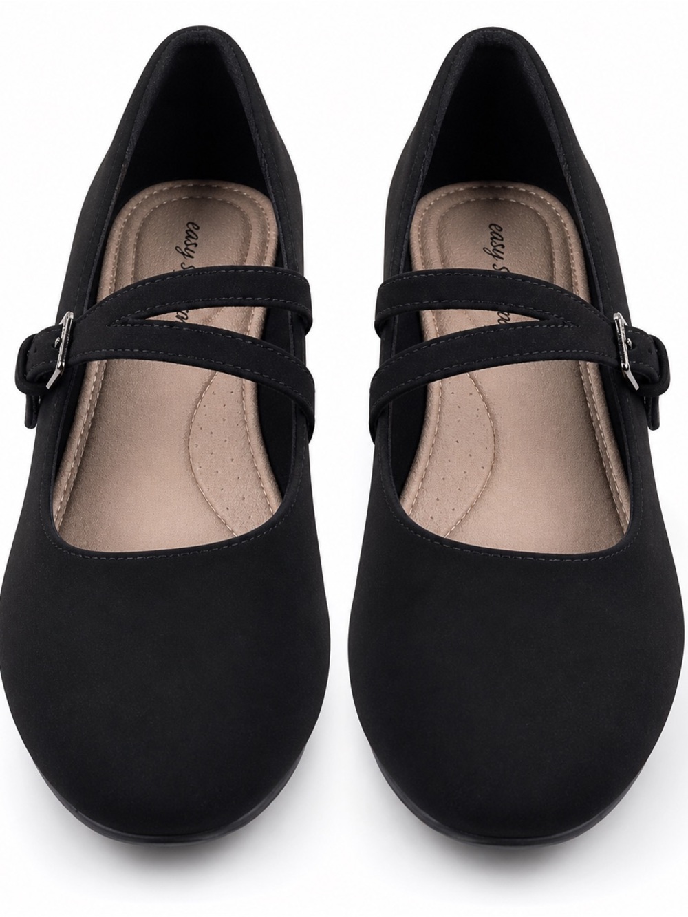 Easy Street Meryl Mary Jane Heels Black Size 10M Low Block Heel